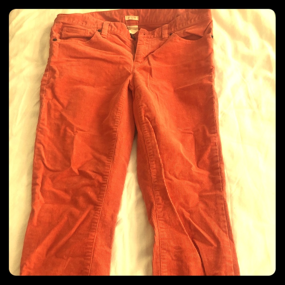 Jcrew toothpick skinny salmon corduroy pants
